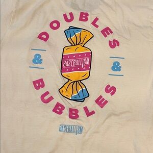 Baseballism Doubles & Bubbles Candy Graphic Tee - Cream, Pink, Blue, Yellow